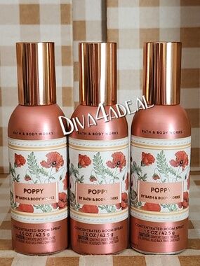3X Bath & Body Works POPPY Concentrated Room Spray Bundle